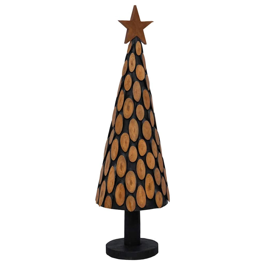 Kerstboom met standaard Bruin 150 cm Massief teakhout