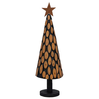 Kerstboom met standaard Bruin 150 cm Massief teakhout