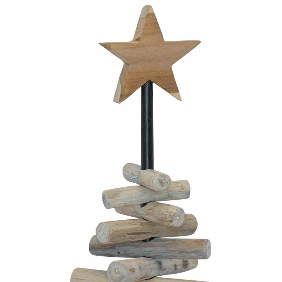 Kerstboom Met Standaard Bruin 60 Cm Massief Teakhout 64,5 cm