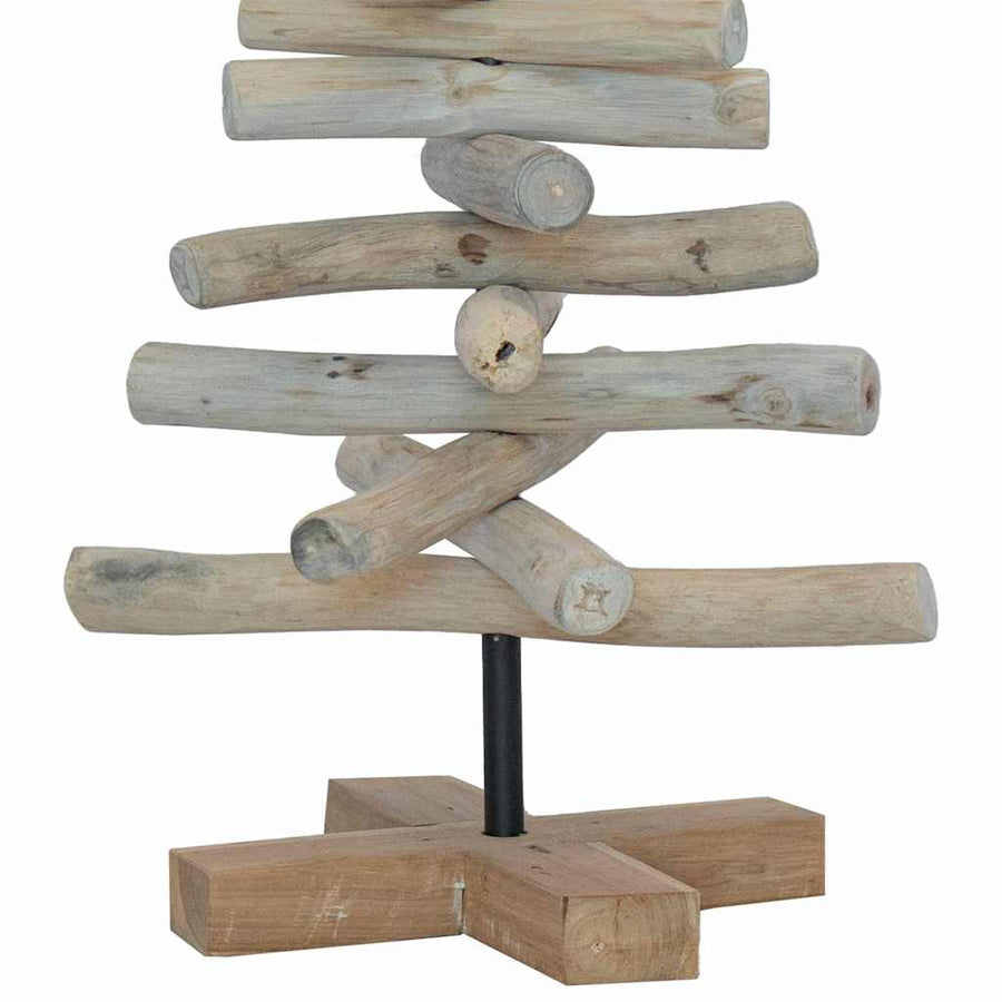 Kerstboom Met Standaard Bruin 60 Cm Massief Teakhout 64,5 cm