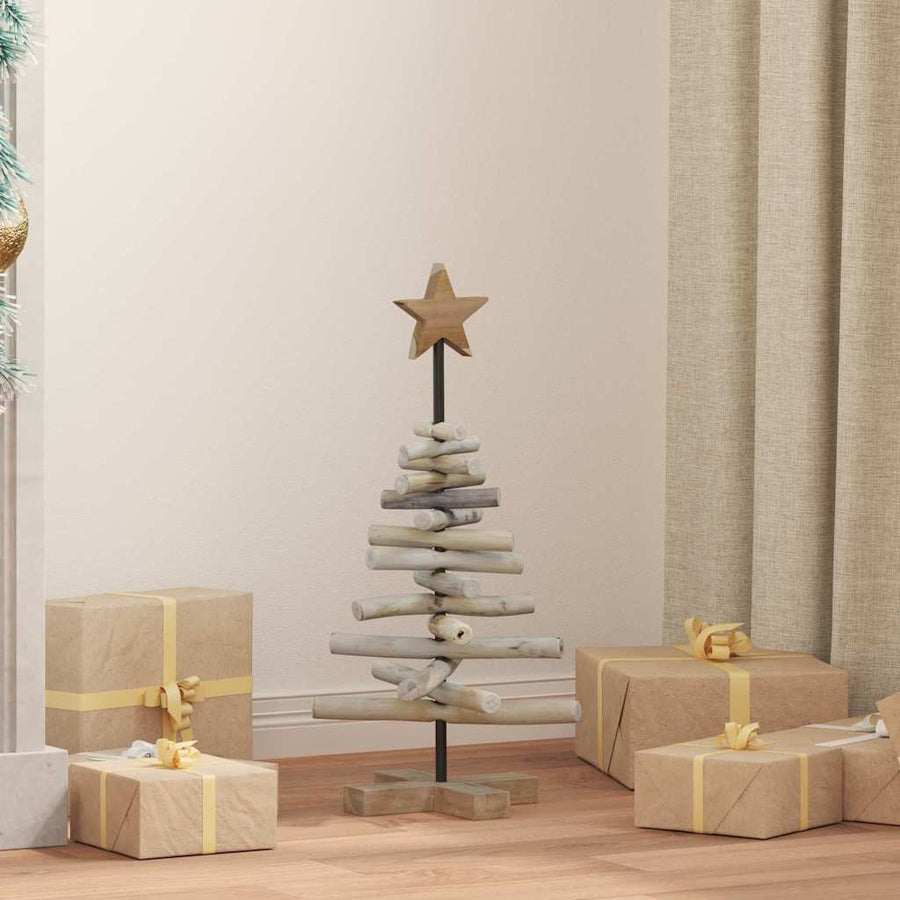 Kerstboom Met Standaard Bruin 60 Cm Massief Teakhout 64,5 cm