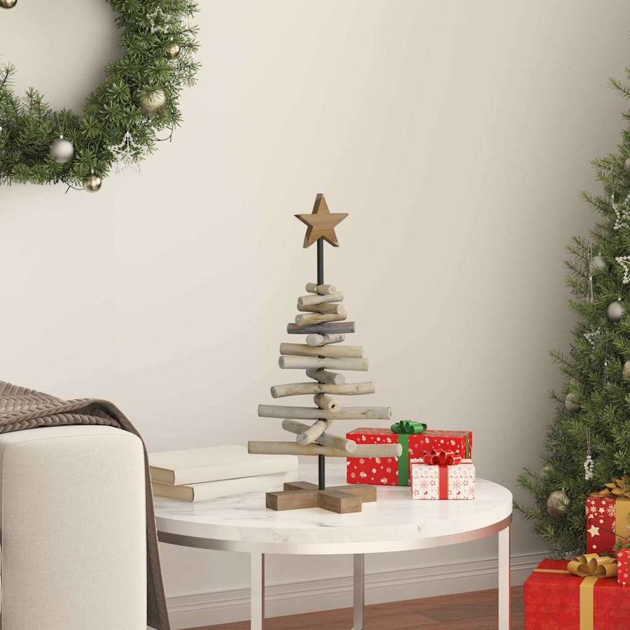 Kerstboom Met Standaard Bruin 60 Cm Massief Teakhout 64,5 cm