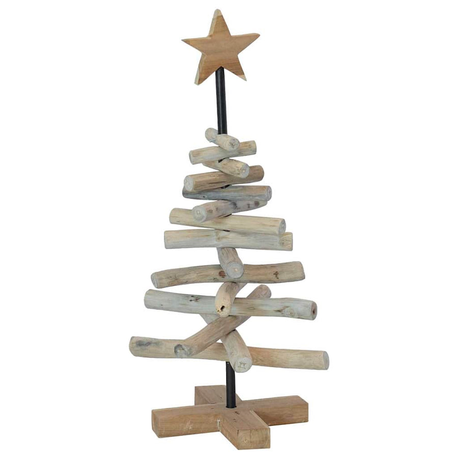 Kerstboom Met Standaard Bruin 60 Cm Massief Teakhout 64,5 cm