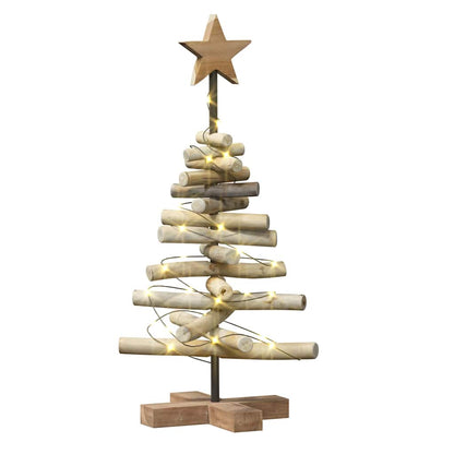 Kerstboom Met Standaard Bruin 60 Cm Massief Teakhout 64,5 cm