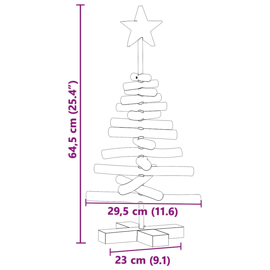 Kerstboom Met Standaard Bruin 60 Cm Massief Teakhout 64,5 cm