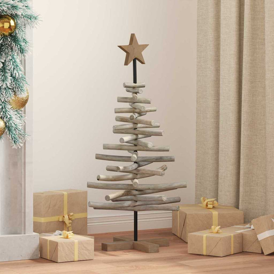 Kerstboom Met Standaard Bruin 90 Cm Massief Teakhout