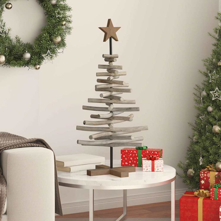 Kerstboom Met Standaard Bruin 90 Cm Massief Teakhout