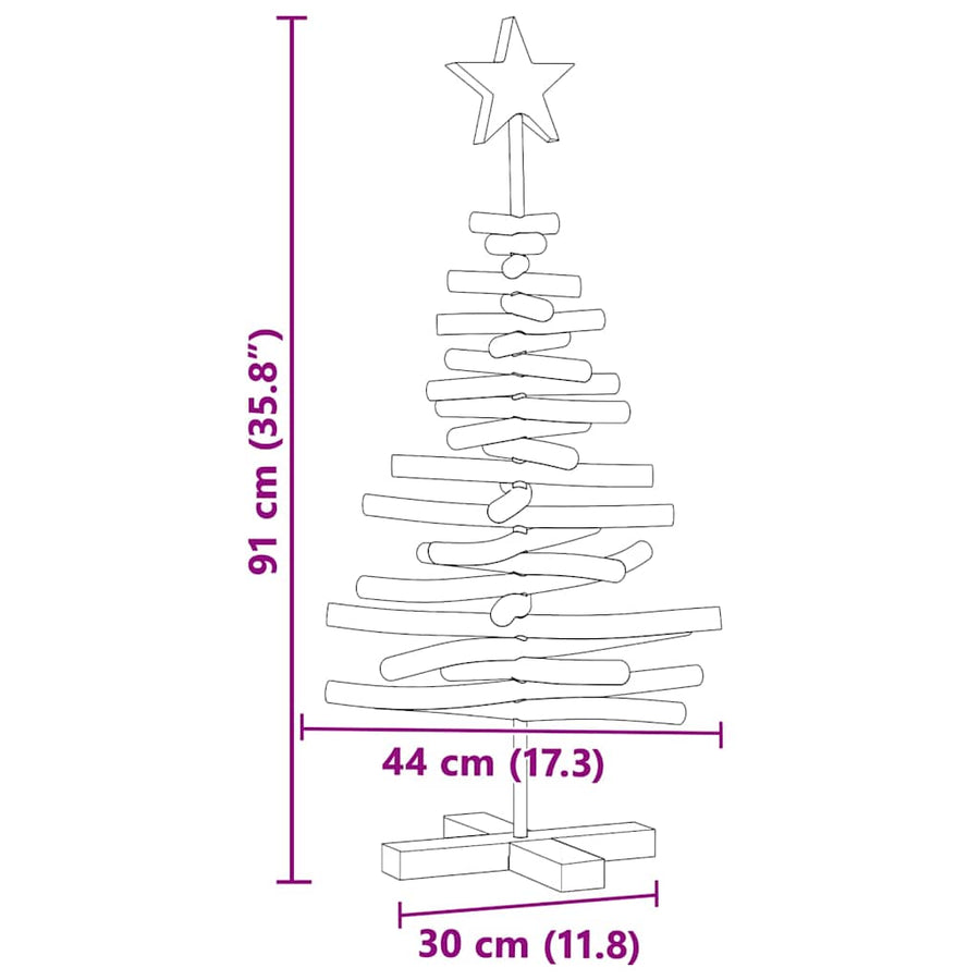 Kerstboom Met Standaard Bruin 90 Cm Massief Teakhout