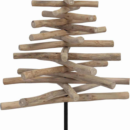 Kerstboom Met Standaard Bruin 120 Cm Massief Teakhout