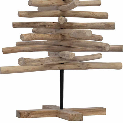 Kerstboom Met Standaard Bruin 120 Cm Massief Teakhout
