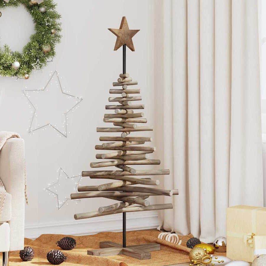 Kerstboom Met Standaard Bruin 120 Cm Massief Teakhout