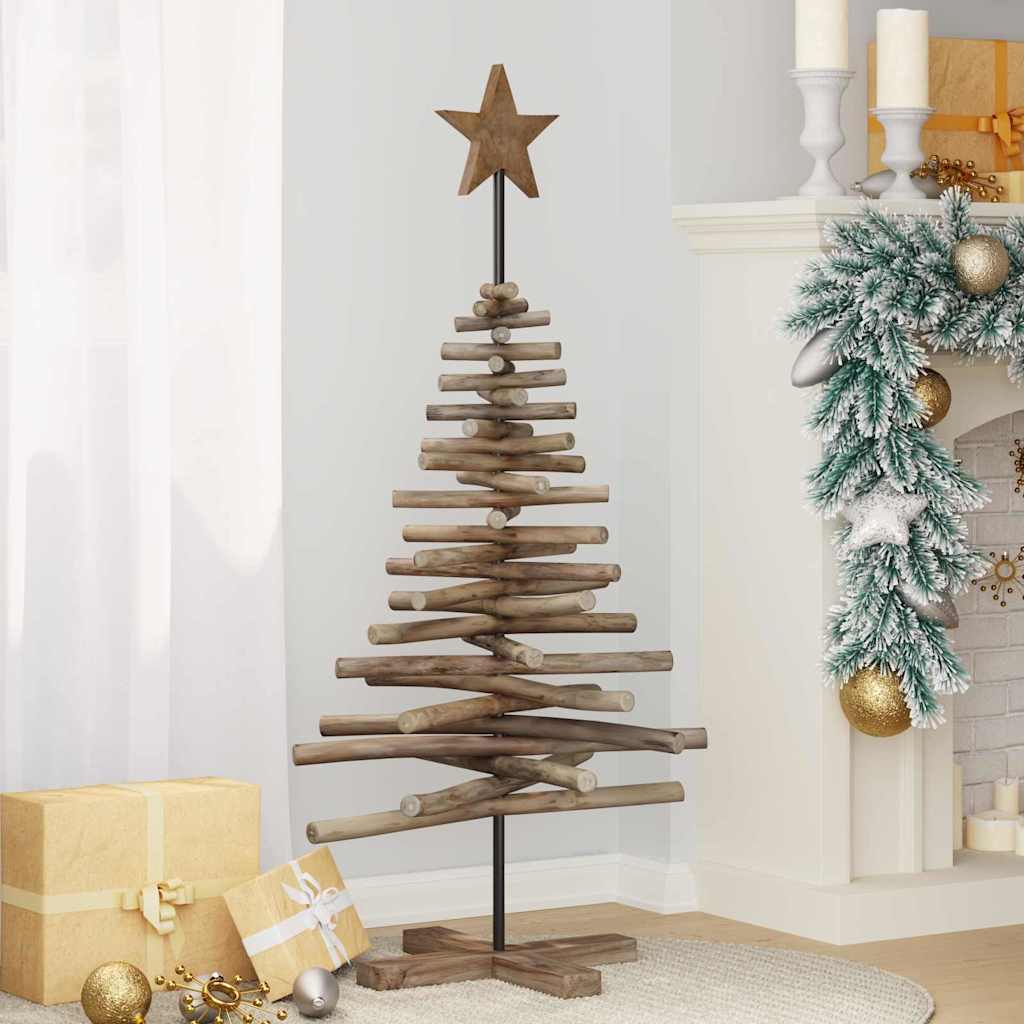 Kerstboom Met Standaard Bruin 120 Cm Massief Teakhout