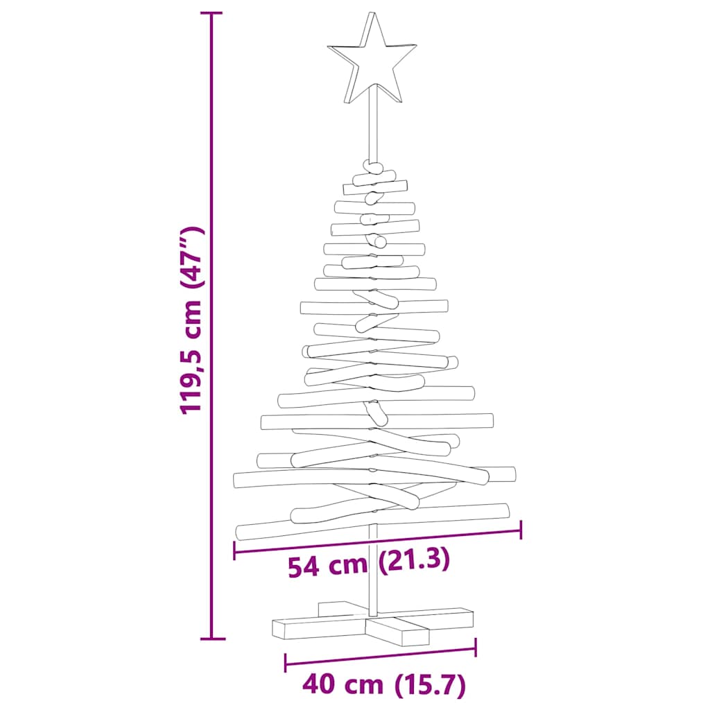 Kerstboom Met Standaard Bruin 120 Cm Massief Teakhout