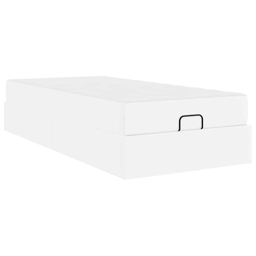 Bedframe met matras Zuiverwit 80 x 200 cm Kunstleer