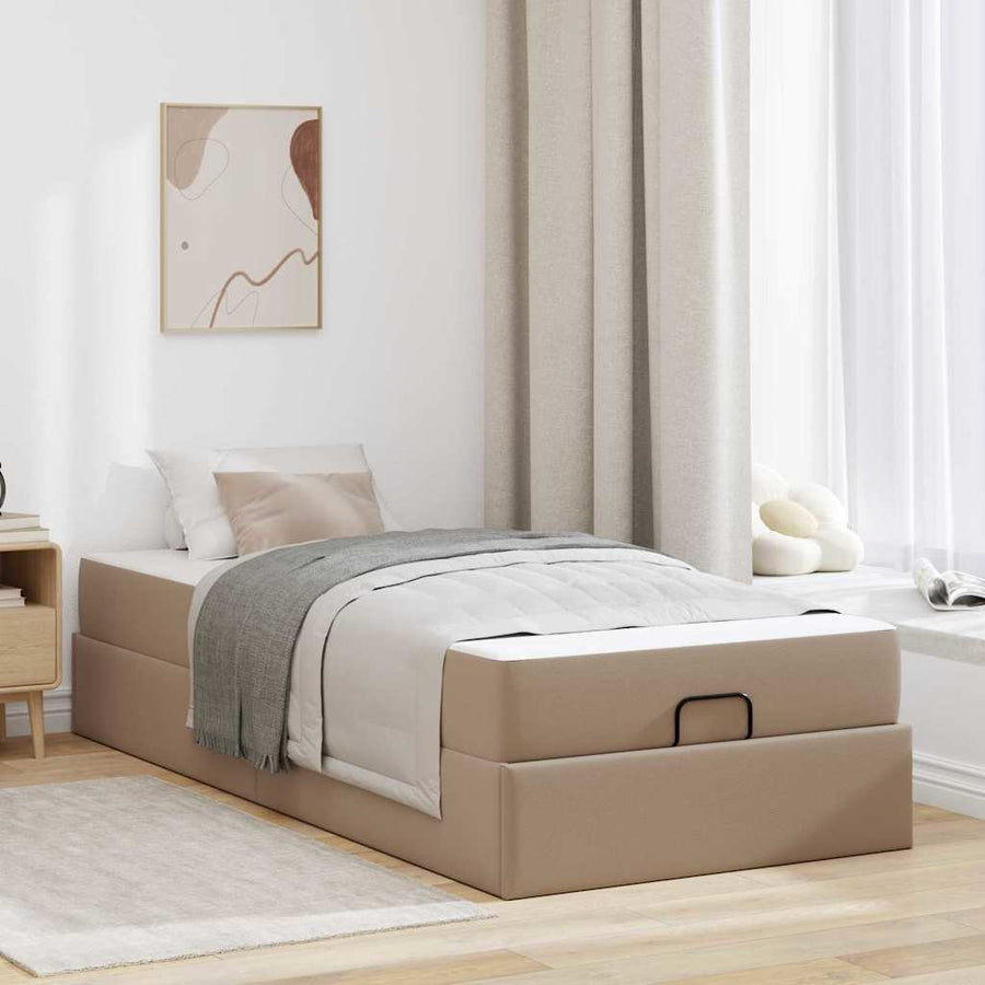 Bedframe met matras Anders 2 st Tan PVC