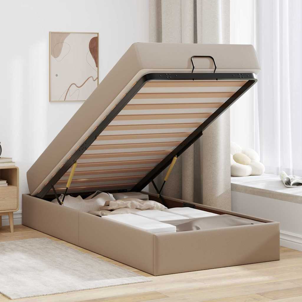 Bedframe met matras Anders 2 st Tan PVC