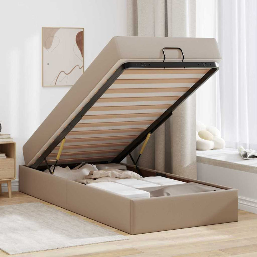 Bedframe met matras Anders 2 st Tan PVC