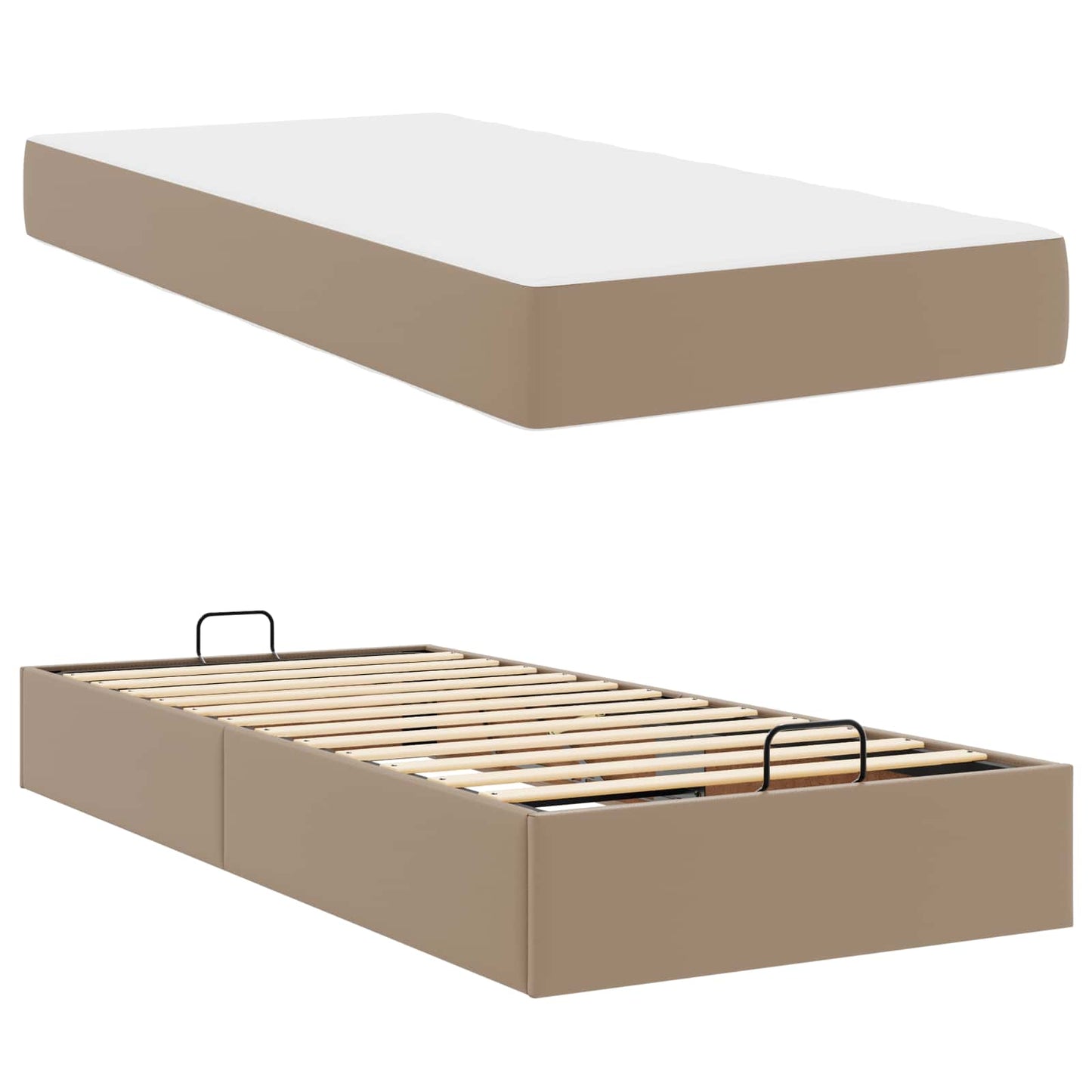 Bedframe met matras Anders 2 st Tan PVC