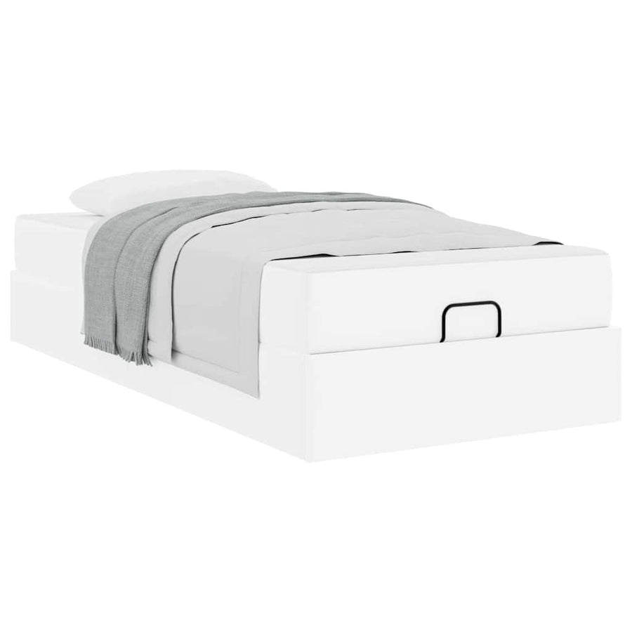 Bedframe met matras Anders Zuiverwit 90 x 200 cm Kunstleer