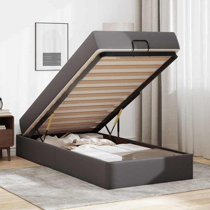 Bedframe met matras Anders Grijs 90 x 200 cm Kunstleer