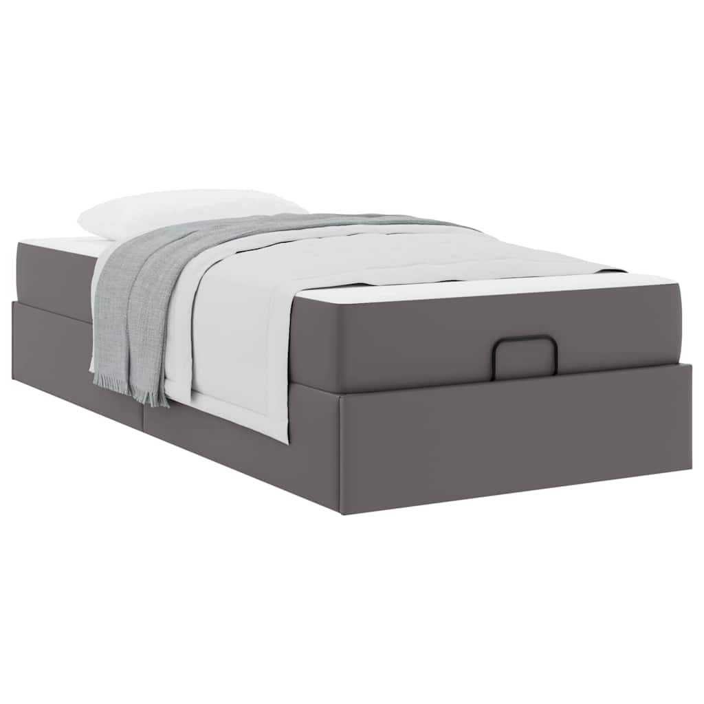 Bedframe met matras Anders Grijs 90 x 200 cm Kunstleer
