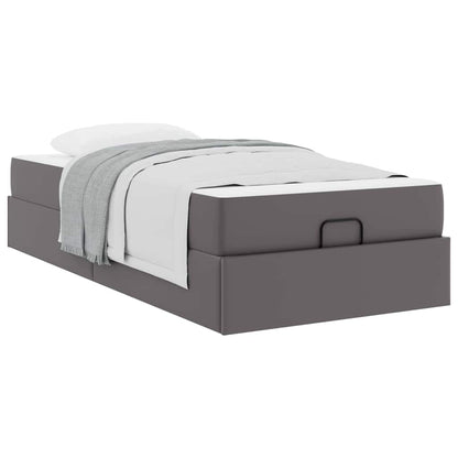 Bedframe met matras Anders Grijs 90 x 200 cm Kunstleer