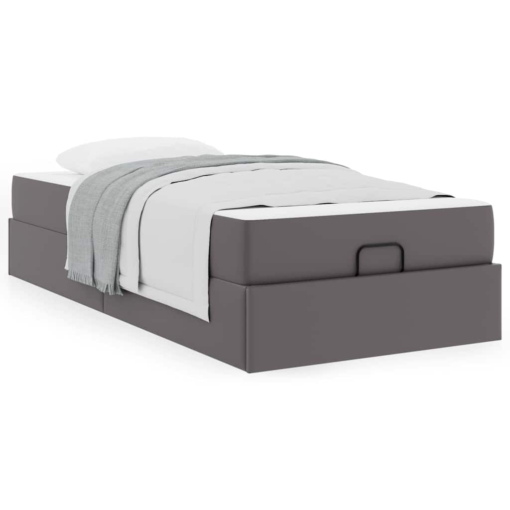 Bedframe met matras Anders Grijs 90 x 200 cm Kunstleer