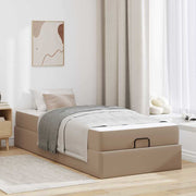 Bedframe met matras 90x200 cm cappuccino kunstleer