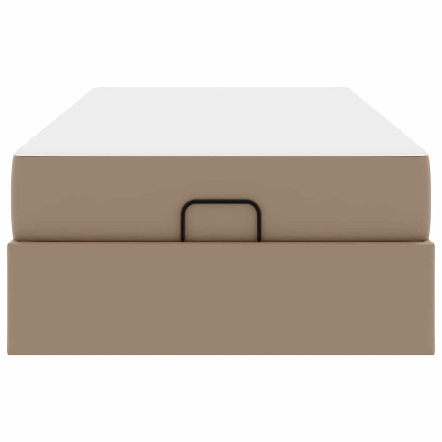 Bedframe met matras met matras Cappuccino 90 x 200 cm Kunstleer