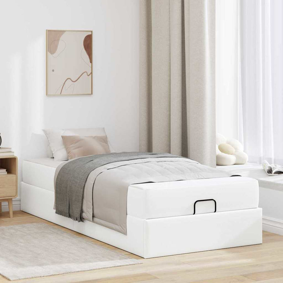 Bedframe met matras Anders Zuiverwit 100 x 200 cm Kunstleer