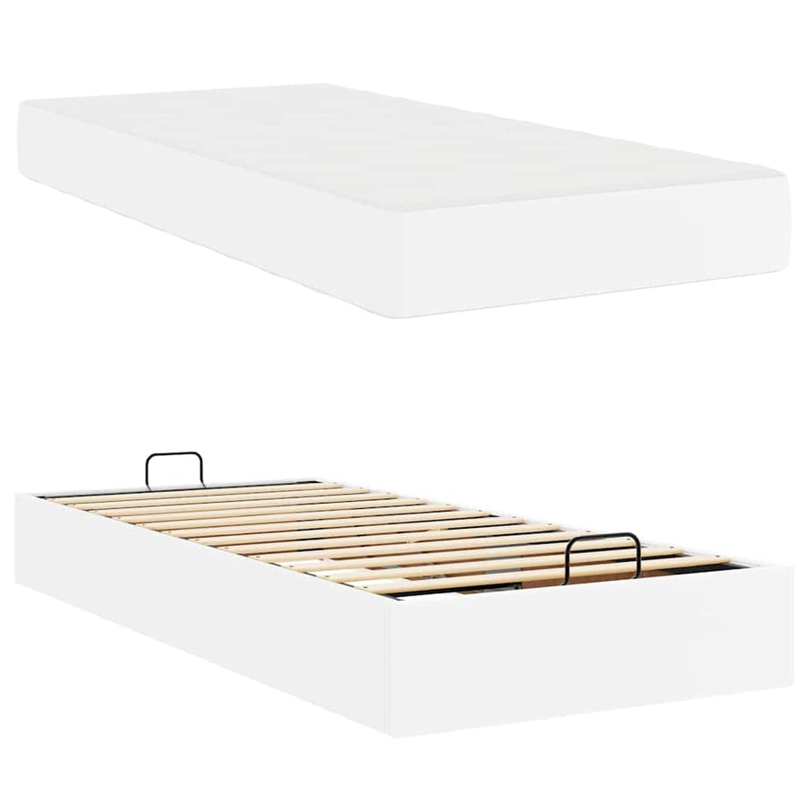 Bedframe met matras Anders Zuiverwit 100 x 200 cm Kunstleer