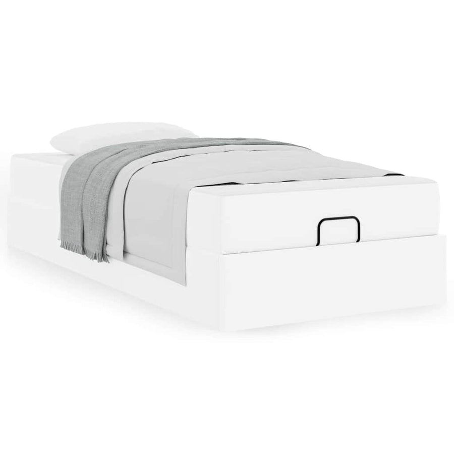 Bedframe met matras Anders Zuiverwit 100 x 200 cm Kunstleer