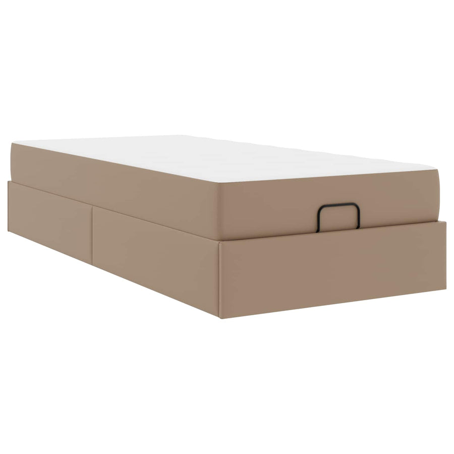 Bedframe met matras met matras 2 pcs Tan PVC