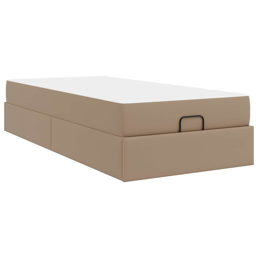 Bedframe met matras met matras 2 pcs Tan PVC