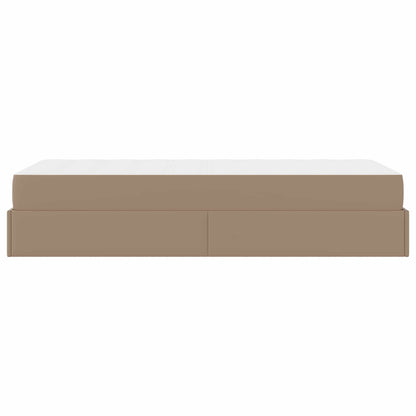 Bedframe met matras met matras 2 pcs Tan PVC