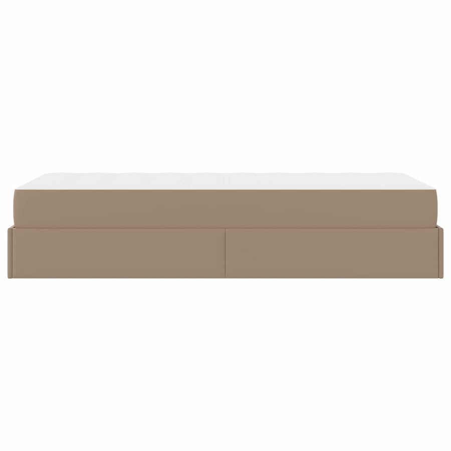 Bedframe met matras met matras 2 pcs Tan PVC