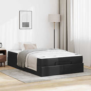 Bedframe met matras 120x190 cm zwart kunstleer