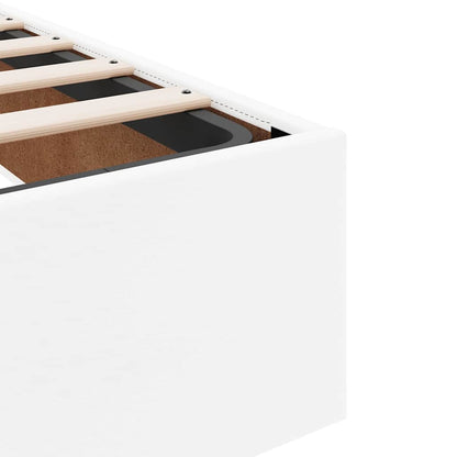 Bedframe met matras met matras Zuiverwit 120 x 190 cm Kunstleer