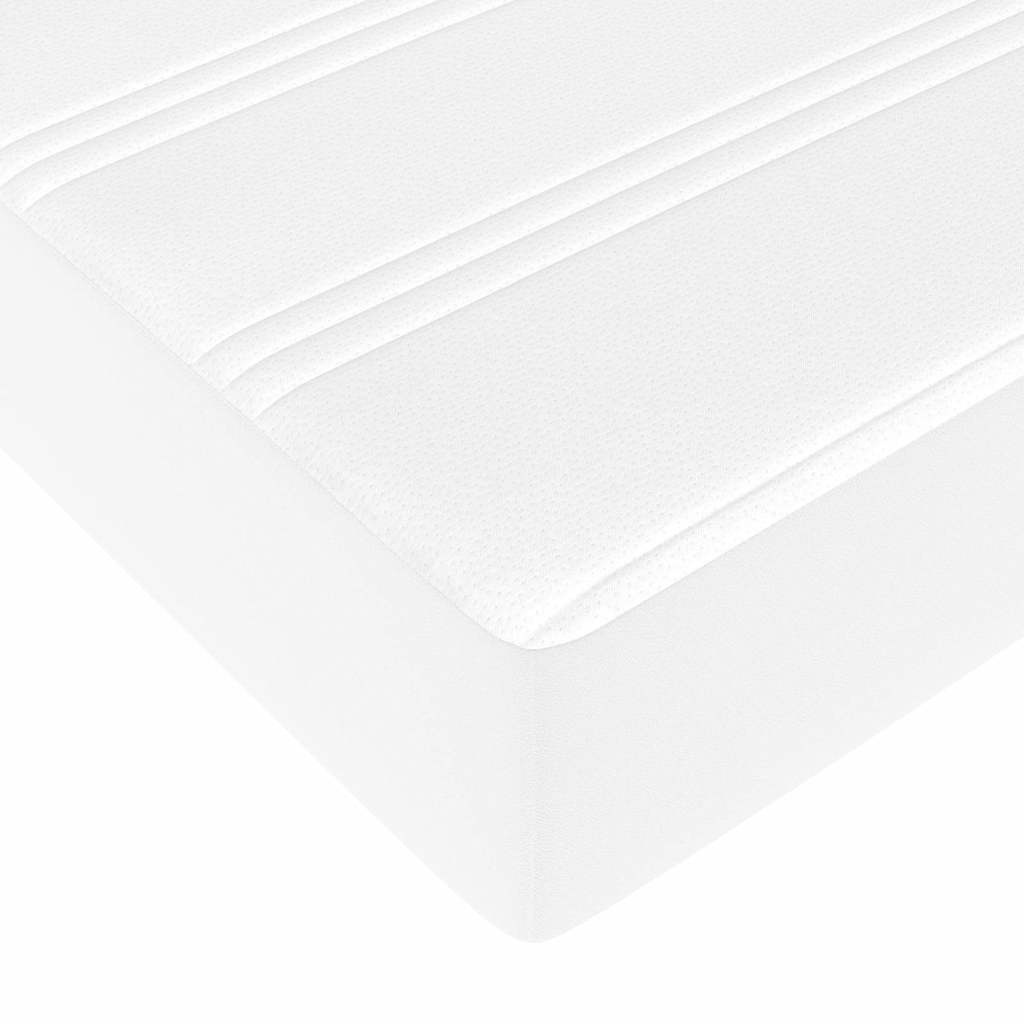 Bedframe met matras met matras Zuiverwit 120 x 190 cm Kunstleer