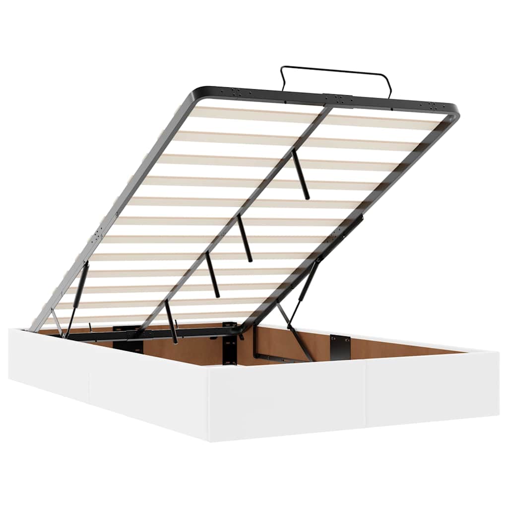 Bedframe met matras met matras Zuiverwit 120 x 190 cm Kunstleer