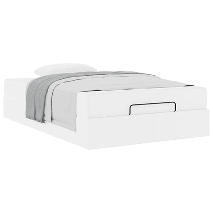 Bedframe met matras met matras Zuiverwit 120 x 190 cm Kunstleer
