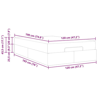 Bedframe met matras met matras Zuiverwit 120 x 190 cm Kunstleer