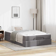 Bedframe met matras 120x190 cm grijs PVC