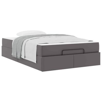 Bedframe met matras Grijs 120 x 190 cm Kunstleer