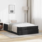 Bedframe met matras 120x200 cm zwart kunstleer