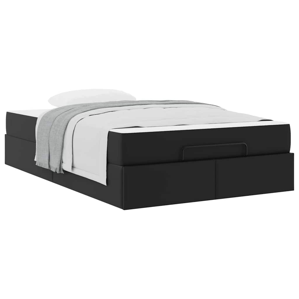 Bedframe met matras Anders Zwart 120 x 200 cm Kunstleer