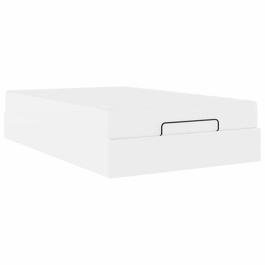 Bedframe met matras Zuiverwit 120 x 200 cm Kunstleer