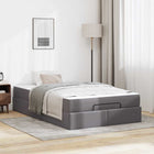 Bedframe 120x200 cm grijs kunstleer met matras