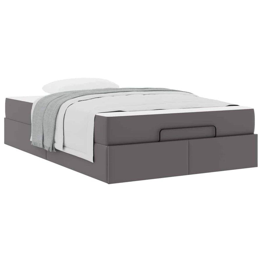Bedframe met matras Anders Grijs 120 x 200 cm Kunstleer