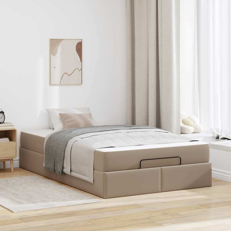 Bedframe met matras Cappuccino 120 x 200 cm Kunstleer